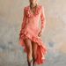 European Size Women's Vintage Western Country Style Ruffled Solid Color Wash-Free Tencel Linen Fabric Dress_ecoleips.com