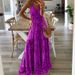 2024 European And American New Bohemian Style Strap Long High Waist V-neck Floral Print Summer Dress Women's Clothing_ecoleips.com