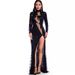 Women's Clothing Sexy Retro Long Sleeved See Through Sequin Dress Evening Dress_ecoleips.com
