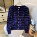 Women's Clothing Women's Style Striped Knitted Sweater Cardigan Round Neck Autumn Bulk Order Long Sleeve For Formal & Casual_ecoleips.com