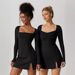 European And American Long-sleeve Dress For Women, Autumn Spicy Girl Square-neck Slim Dress, Women's_ecoleips.com
