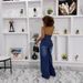 Summer Halter Neck Denim Jumpsuit For Women Backless Single Breasted Lapel Trousers_ecoleips.com