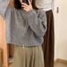 Wholesale Women's Short Coat With Collar And Double Zipper, Autumn Solid Color Loose Knit Cardigan Sweater_ecoleips.com