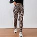 Women's Clothing Women's High-Waisted Slimming Leggings Leopard Print Fleece Lined Warmth Side Pocket Design Autumn Trendy Bottoms_ecoleips.com