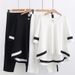 Women's Clothing Casual Suits Large Size, Age Reducing, Fat Slimming, Belly Covering, Summer Clothes, Fashionable, Leg Covering, Two Piece Suits_ecoleips.com