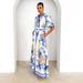 2025 Summer New European And American Cro-Border Independent Station Caual Fahion Printed Collared Women' Long_ecoleips.com