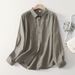 Women's Clothing Cotton Long Sleeved Shirt Loose Striped Retro Style Base Top Spring New Style For Women_ecoleips.com