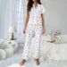 Beautiful Women Plus Size Pajamas Autumn And Winter Sexy V Lace Cherry Print T Slim Fit_ecoleips.com