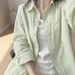 2025 New Dopamine Milk Yellow Pure Cotton Shirt Women, Loose Fit Summer Layering Shirt, Outerwear For Sun Protection_ecoleips.com