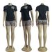 European And American Cross-border Women's Clothing, New Summer Fashion Printed Round-neck Pocket Short-sleeve Shorts_ecoleips.com