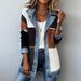 Women's Slim Fit Patchwork Jacket Elegant Fashionable Long Sleeve Autumn Outerwear_ecoleips.com