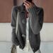 Women's Clothing Women's Loose Button-Up Cardigan Sweater - Soft Acrylic Blend, Casual Long Sleeve Open Front Knit Top (Grey, Navy, Wine, Matcha)_ecoleips.com