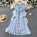 Women's Ethnic Style Embroidered Dress with Waist Cinching Belt Long Sleeves V Neck A-Line Long Skirt Elegant And Classy Summer Dress_ecoleips.com