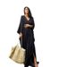 2023 European And American New Style Rayon Plus Size Women's Drawstring Long Dress Beach Cover-Up Bikini Sun Protection_ecoleips.com
