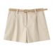 ZOEVA European And American Style 2026 New Fashion Temperament Women's Clothing With Belt Pleated Casual Shorts_ecoleips.com