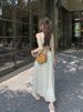 Elegant Backless Neckline Strapless Summer Dress Women's Waist-Cinching Beach Vacation Sleeveless Beach Skirt_ecoleips.com