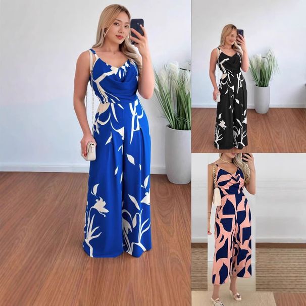 Summer Fashionable Backless Wide Leg Jumpsuit For Women European And American Style_ecoleips.com