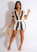 Women's Sexy Women's Hollowed Out Perspective Lapel Knitted Shorts Set_ecoleips.com