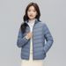 Women's Lightweight Short Down Jacket With Stand Collar, 90% White Duck Down Filling, Slim Fit Casual Coat For All Seasons_ecoleips.com