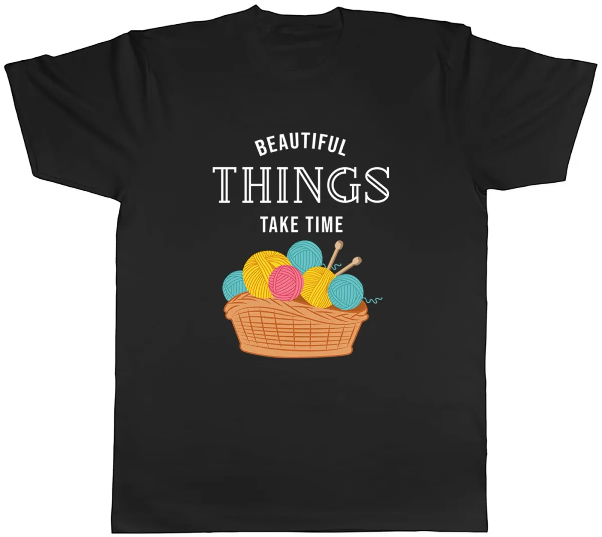 Women's T-Shirts Knitting Beautiful Things Take Time Threading Mens T-Shirt Tee Gift Top_ecoleips.com