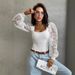 K Women's Long Sleeved Lace Patchwork Jumpsuit Sexy Top_ecoleips.com
