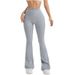 Women's Clothing 6 Colors Seamless V Waist Threaded Flared Pants Yoga Pants Wide Leg Pants Fitness Pants Sports Trousers Female Leggings_ecoleips.com