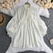 New Autumn Women's French Court Style Dress With Doll Collar, Lace Bow Tie, Lantern Sleeves, And Pearl Buttons_ecoleips.com