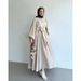 Verve 2025 New Muslim Fashion Lantern Sleeve Top With Flared Skirt Set_ecoleips.com