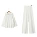 Women's Clothing Chic Oversized Knit Sweater & High-Waisted Trousers Set - Soft Round Neck, Long Sleeves, Streetwear Comfort (Ivory/Grey/Khaki)_ecoleips.com