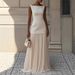 Women's Solid Color Sleeveless Knitted Vest And Skirt Two-Piece Set Style Clothing_ecoleips.com