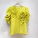 French Style 3D Floral Print Blouse Women's Short Sleeve Top Loose Fit Unique Design Chic Casual Shirt_ecoleips.com