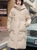 K Women's Detachable-hat Cotton Coat; Long Over-the-knee Thickened Cotton-padded Jacket; Women's Cotton-padded Out._ecoleips.com