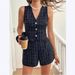 Women's Clothing Two Piece Suits Plaid Button Elegant Suits_ecoleips.com