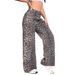 Cross-border Trendy Brand Leopard Print Straight-leg Casual Pants 2025 Spring American Retro Design Jeans_ecoleips.com