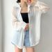 Women's Summer Thin Sheer Pearl Chiffon Sun Protection Shirt Jacket Lightweight Fashionable Top For 2026_ecoleips.com
