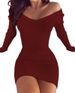 Women’s V-Neck Ribbed Bodycon Dress – Stretchy Polyester-Spandex Blend, Slim Fit, White/Pink/Wine (S-5XL, Elegant & Sexy)_ecoleips.com
