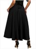 Women's Clothing High-Waisted Pleated Skirt With Side Slit Belt And Pockets Women's Retro Style Full Skirt_ecoleips.com