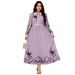 AB312 2023 Eid Al-Adha Arab Dubai Ethnic Style Printed Lapel Dress Muslim Party_ecoleips.com