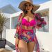 New Three Piece Bikini Swimsuit Long Sleeved Cover Up Sexy Women's Swimwear_ecoleips.com