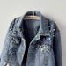 Women's Clothing Plus-Size Embellished Denim Jacket – Oversized Fit With Rhinestone Details (7 Sizes, Black/Light Blue/Cream)_ecoleips.com