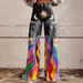 Women's Clothing 3d Digital Printing Bell Bottom Pants One Piece_ecoleips.com