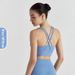 Women's Clothing Women's Nude Feel Yoga Sports Bra Shockproof High Strength Fitness Double Sided Brushed Cross Back Vest_ecoleips.com