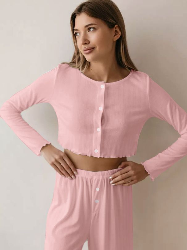 Women's Autumn Winter Knitted Cotton Long Sleeve Pant Set Trendy Independent Website Russian WISH Cross Border European American Style_ecoleips.com