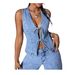 Women's Clothing Fashion Slim Fit Women's Denim Vest_ecoleips.com