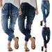 Aria Basics European American Cross-border Slim-fit Women's Jeans With Elastic Waistband, Casual Style, Slimming Effect For_ecoleips.com