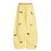 Urban Casual Women's Straight-Leg Pants With Unique Blade-Cut Design & Printed Detailing – Trendy Collection (Grey/Deep Blue/Yellow)_ecoleips.com
