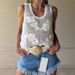 Women's Sleeveless V Neck Crochet Knit Vest Top In Russian Spring/Summer American Style New_ecoleips.com