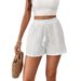 Aria Basics Aria Basics European And American Style Comfortable Breathable Elastic Waist Tassel Side Seam Lace Decoration Double Pocket Women's_ecoleips.com