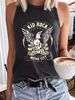 Women's Clothing Eagle And Letter Printed Round Neck Vest Casual Sleeveless Tops_ecoleips.com