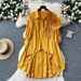 Women's Korean Dongdaemun Style Casual Shirt Relaxed Vibe Three Dimensional Floral Design Irregular Loose Batwing Sleeves_ecoleips.com